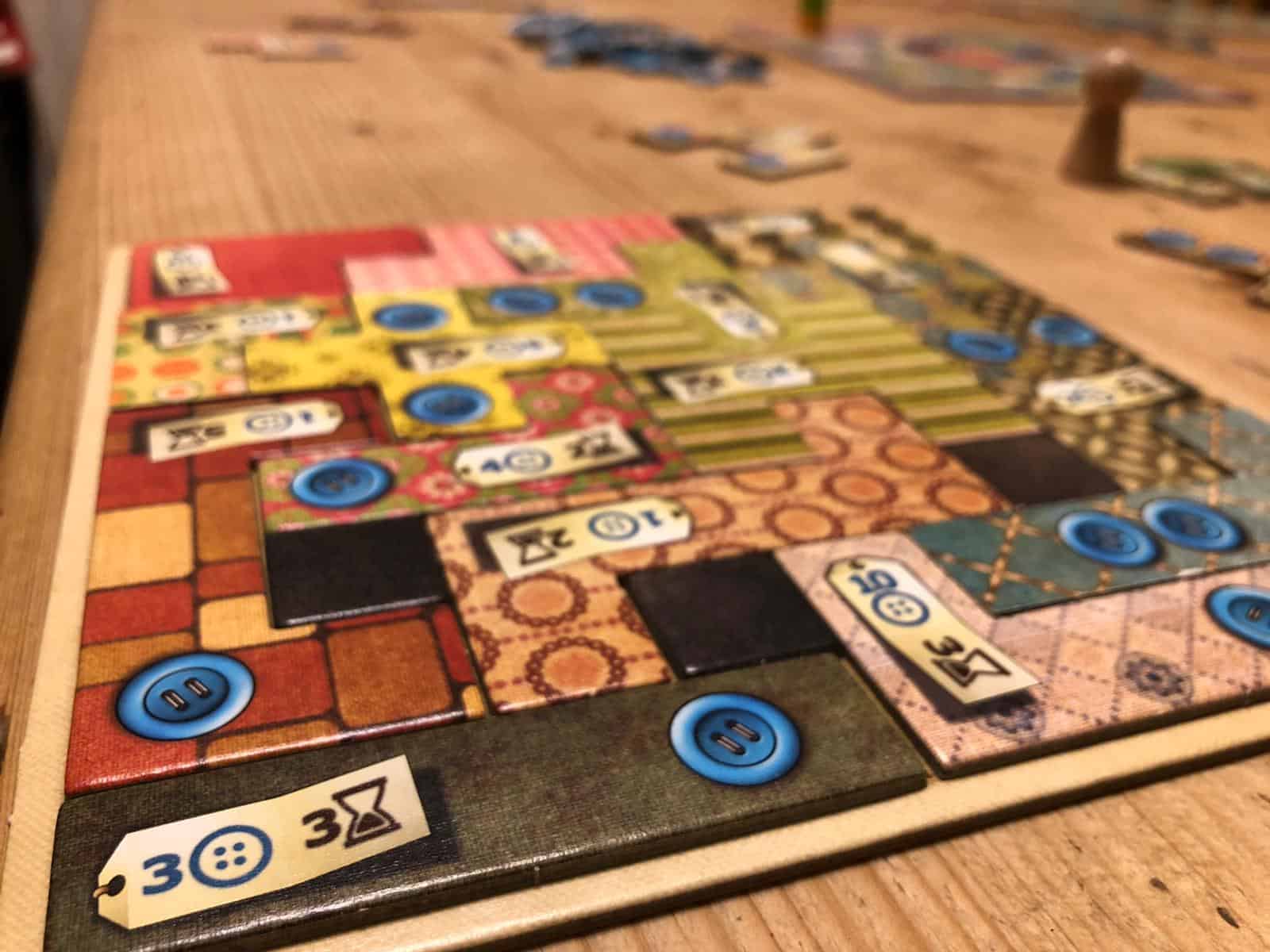 Completed quilt board Patchwork game